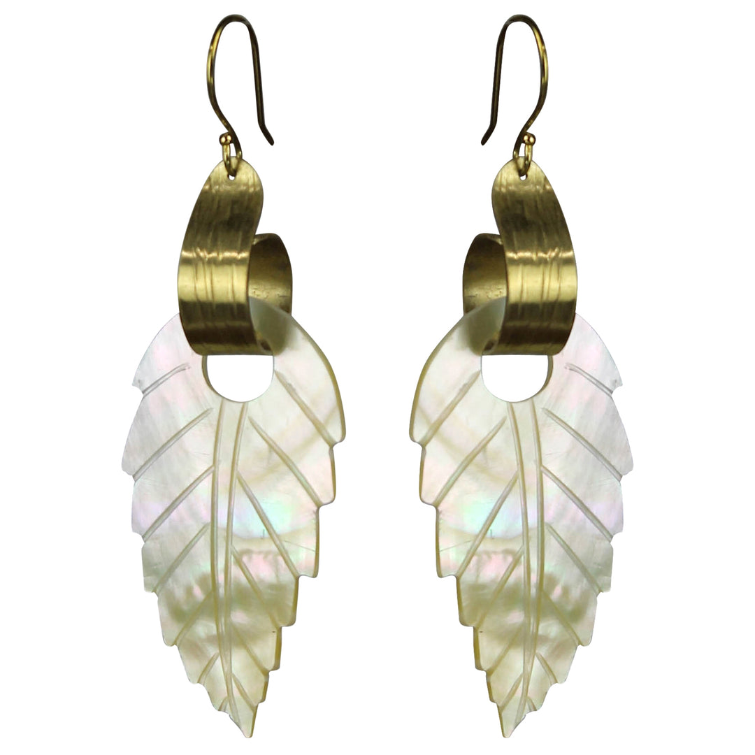 Leaf Mother of Pearl Earrings