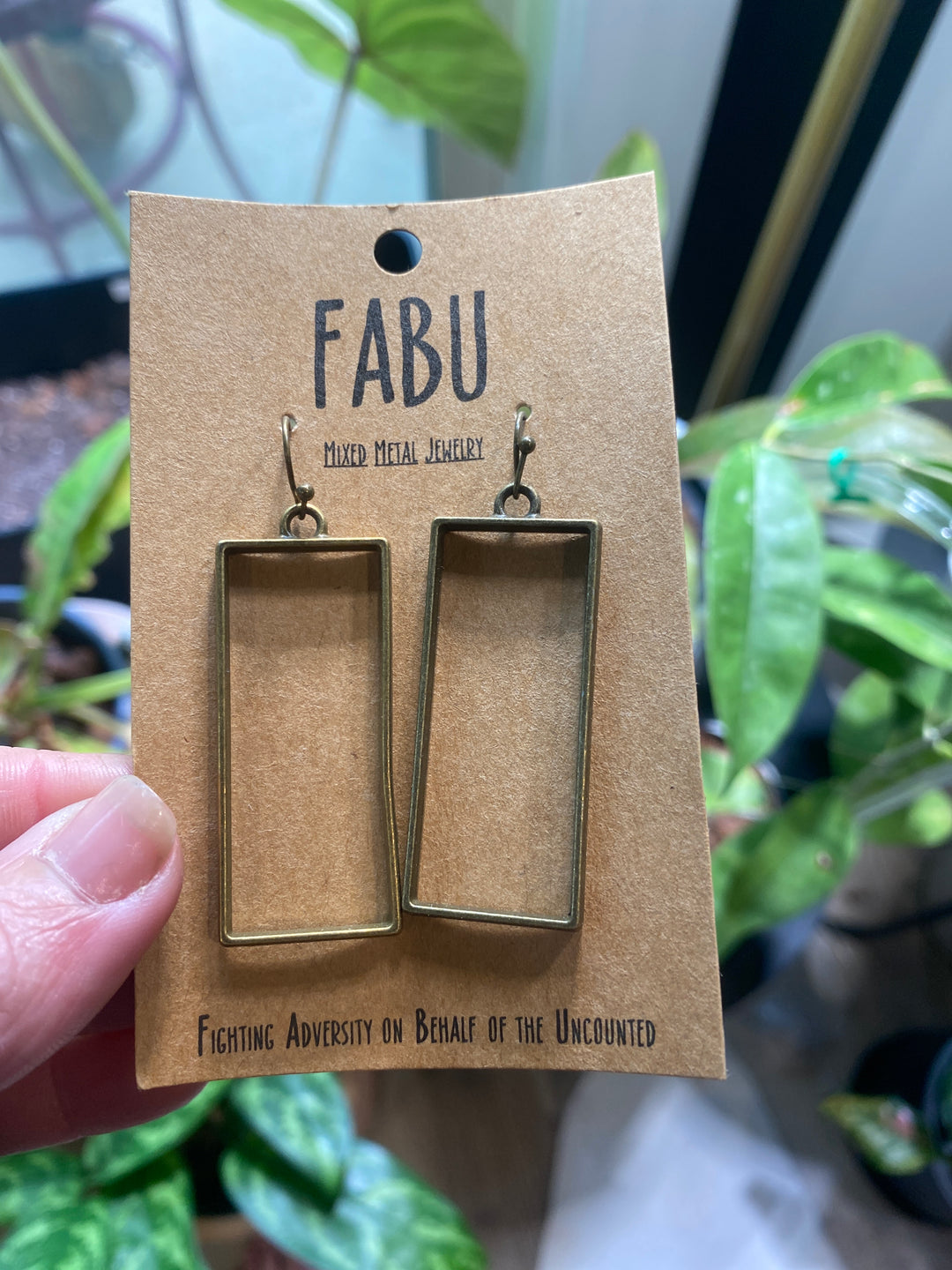 Brass Geo Earrings