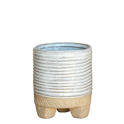 Ramos Horizontal Stripe Cachepot, Stoneware - 2.5"
