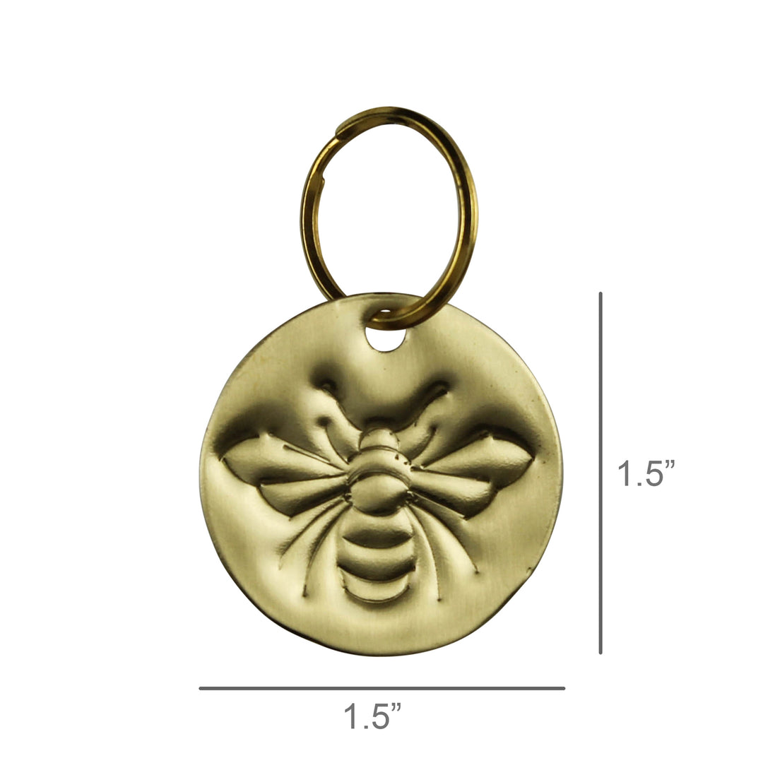 Pressed Brass Bee Keychain