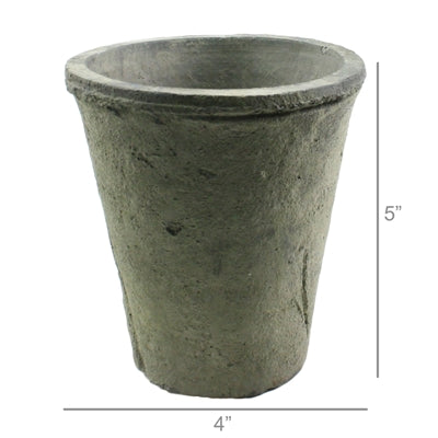 Rustic Terra Cotta Rose Pot - Sm - Moss Grey with optional tray
