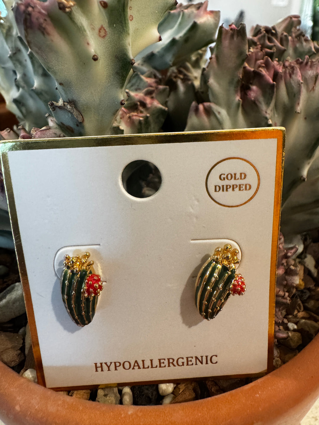 Cactus stud earrings