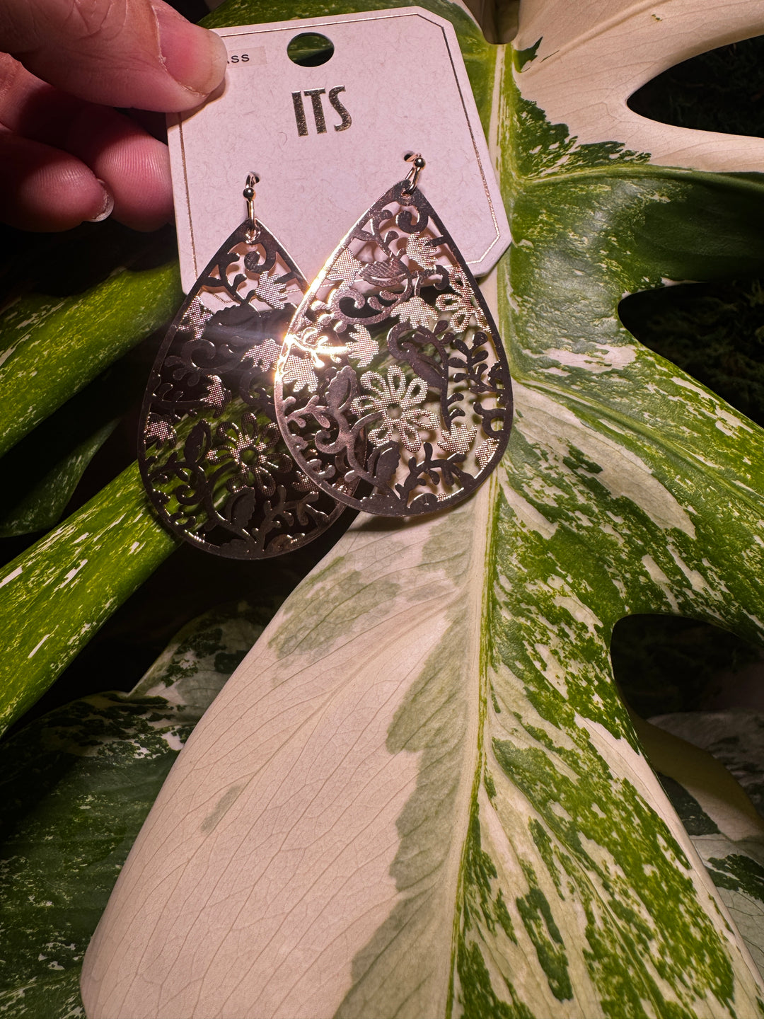 Gold Bloom Teardrop Earrings